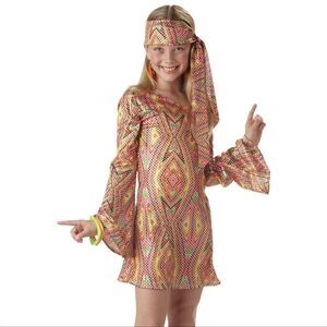 NEW! Disco Dolly Dress 70s Girls Costume Dress Sequined